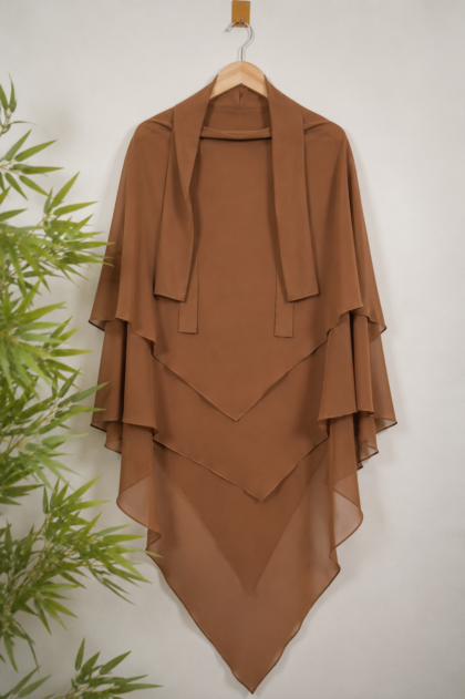 Coffee three layer ready hijab