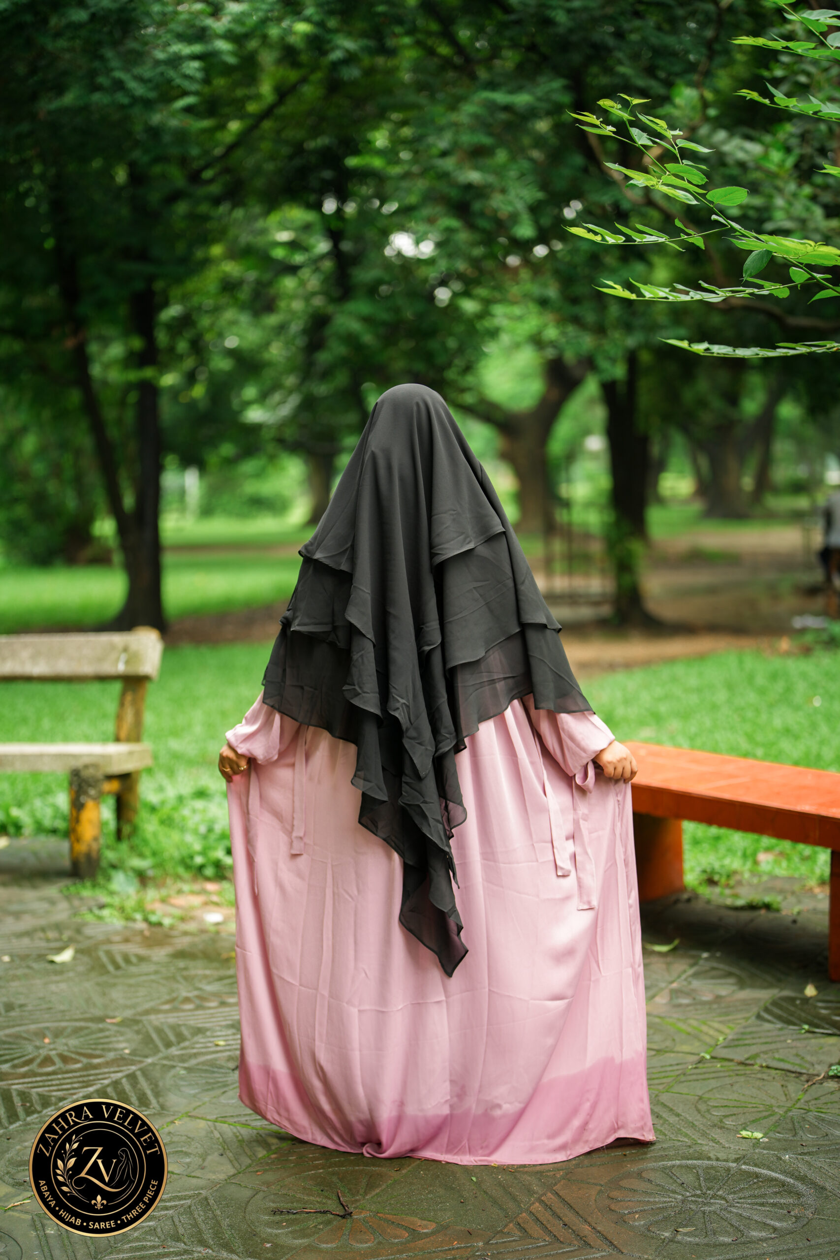 black three layer ready hijab - Image 2
